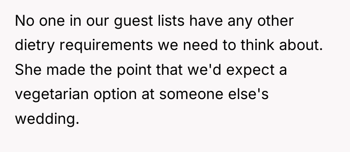 No one in our guest lists have any other dietry...