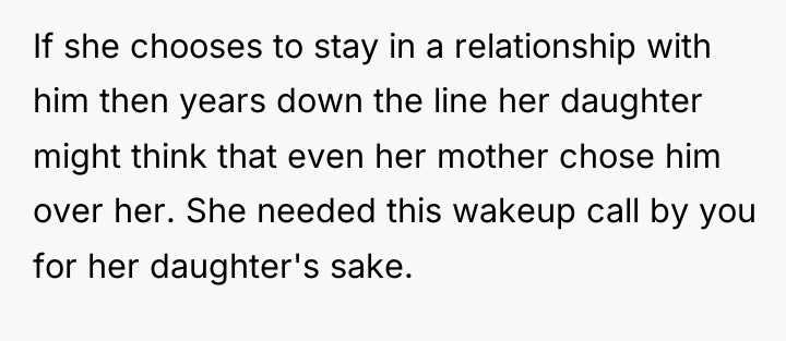 If she chooses to stay in a relationship with him...