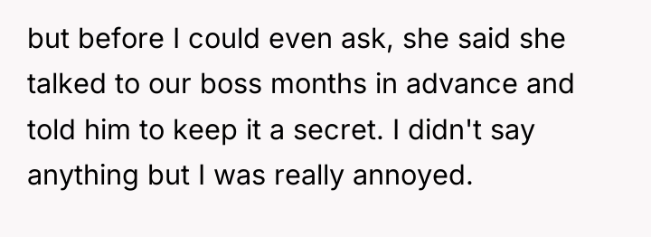but before I could even ask, she said she talked...