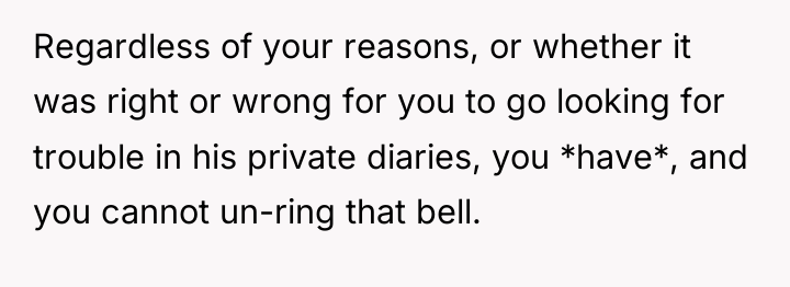 Regardless of your reasons, or whether it was right or...