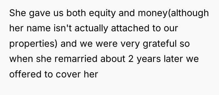 She gave us both equity and money(although her name isn't...