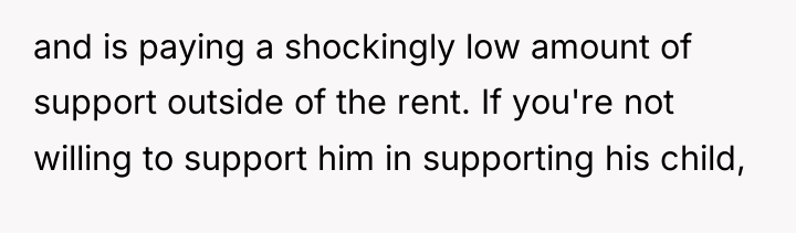 and is paying a shockingly low amount of support outside...