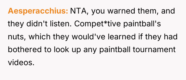 Aesperacchius NTA, you warned them, and they didn't listen. Compet*tive...