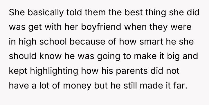 She basically told them the best thing she did was...