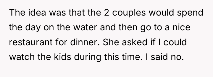 The idea was that the 2 couples would spend the...