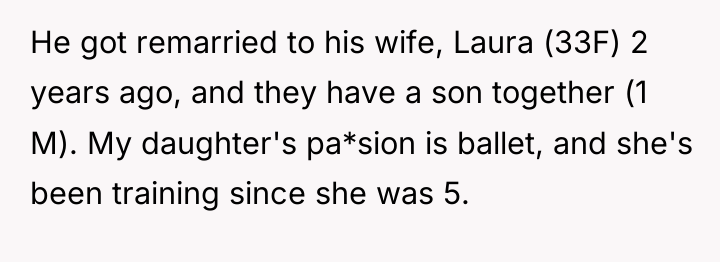He got remarried to his wife, Laura (33F) 2 years...