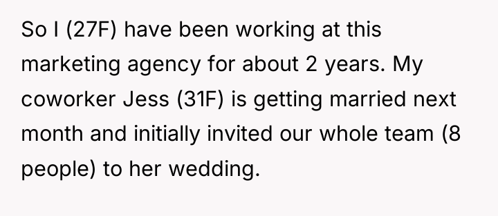 So I (27F) have been working at this marketing agency...