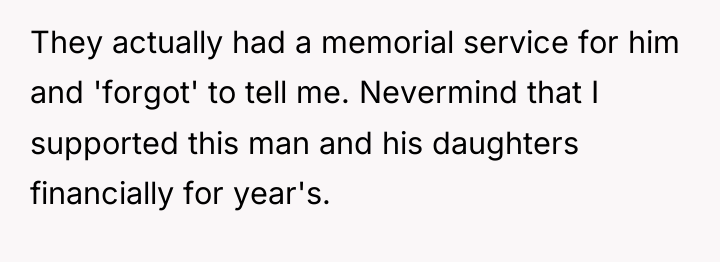 They actually had a memorial service for him and 'forgot'...