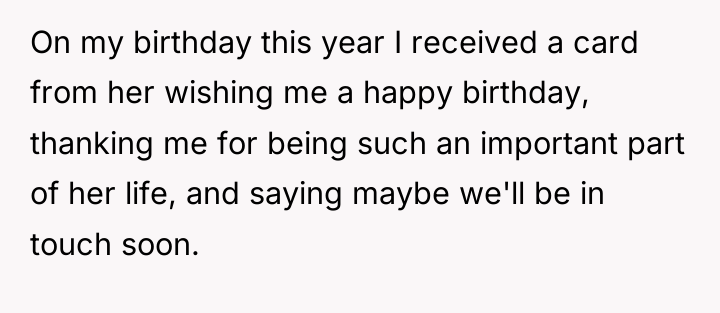 On my birthday this year I received a card from...