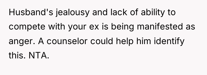 Husband's jealousy and lack of ability to compete with your...