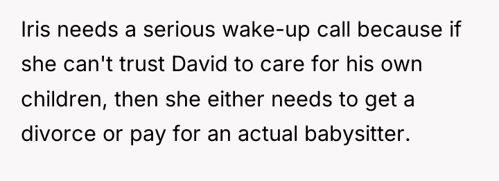 Iris needs a serious wake-up call because if she can't...