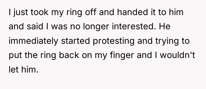 I just took my ring off and handed it to...