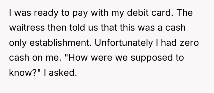I was ready to pay with my debit card. The...