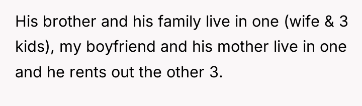 His brother and his family live in one (wife &...