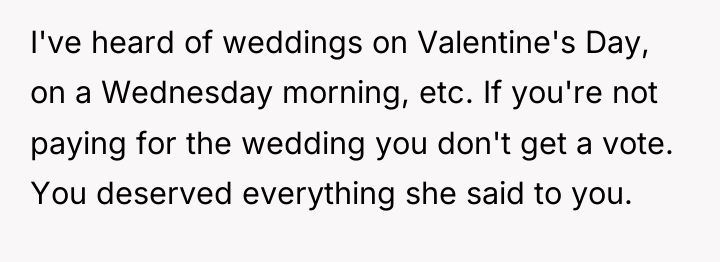 I've heard of weddings on Valentine's Day, on a Wednesday...