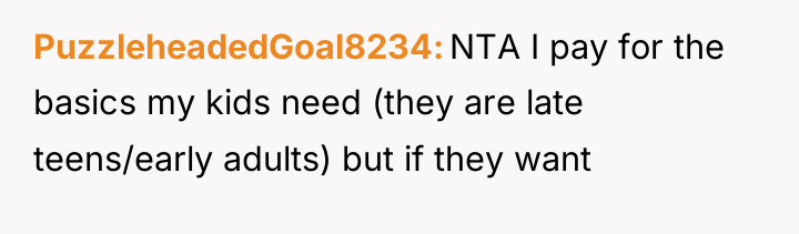PuzzleheadedGoal8234 NTA I pay for the basics my kids need...