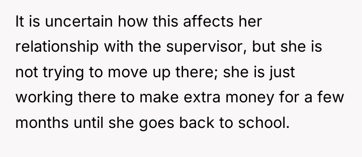 It is uncertain how this affects her relationship with the...