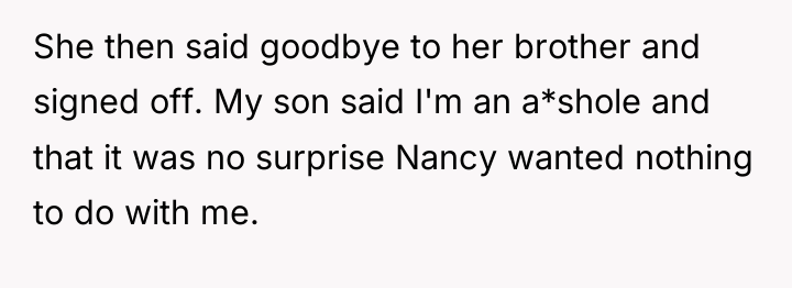 She then said goodbye to her brother and signed off....
