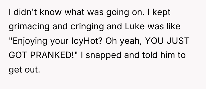 I didn't know what was going on. I kept grimacing...