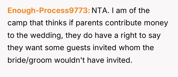 Enough-Process9773 NTA. I am of the camp that thinks if...