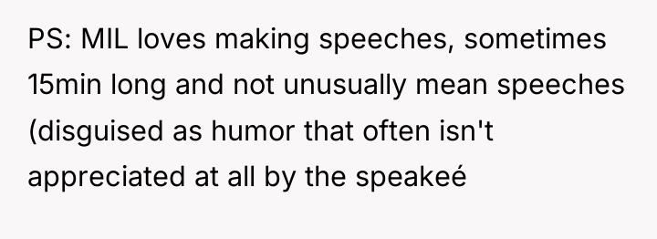 PS: MIL loves making speeches, sometimes 15min long and not...