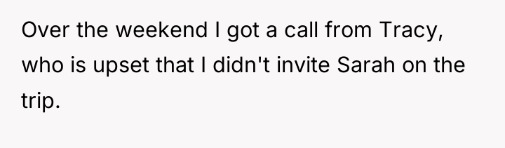 Over the weekend I got a call from Tracy, who...