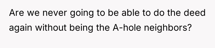 Are we never going to be able to do the...