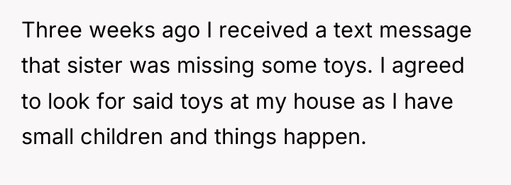 Three weeks ago I received a text message that sister...