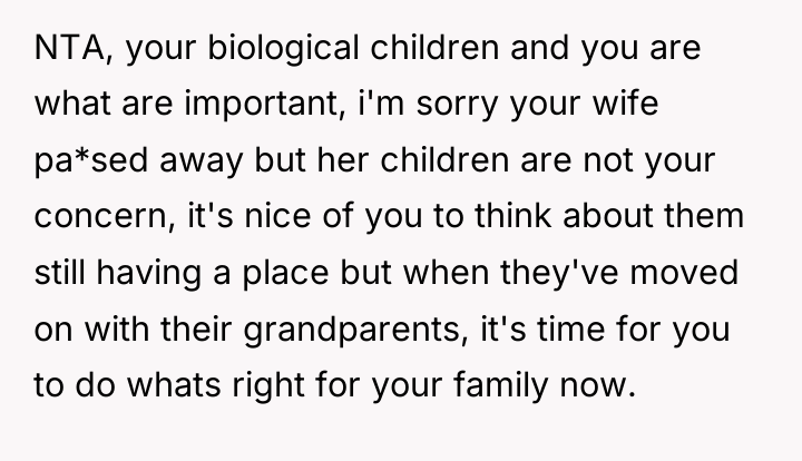 NTA, your biological children and you are what are important,...