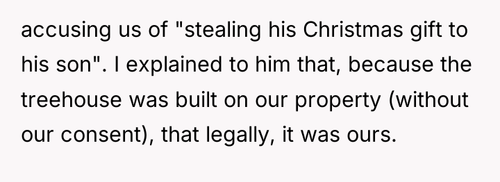 accusing us of "stealing his Christmas gift to his son"....