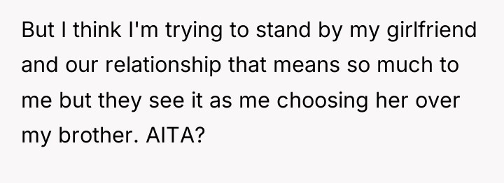 But I think I'm trying to stand by my girlfriend...