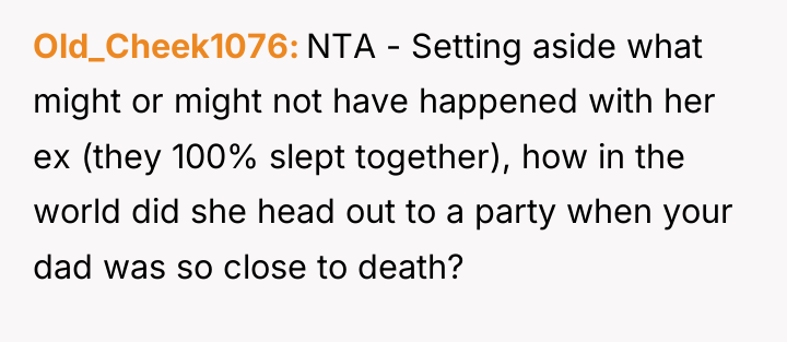 Old_Cheek1076 NTA - Setting aside what might or might not...