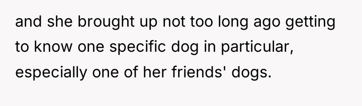 and she brought up not too long ago getting to...