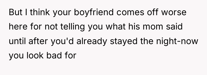 But I think your boyfriend comes off worse here for...