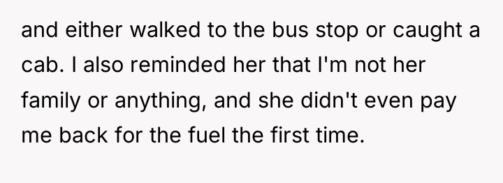 and either walked to the bus stop or caught a...