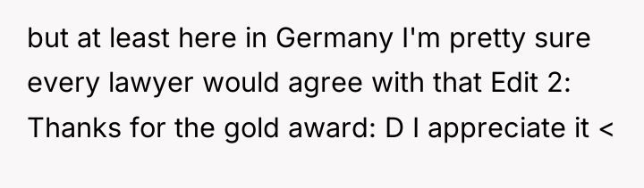but at least here in Germany I'm pretty sure every...