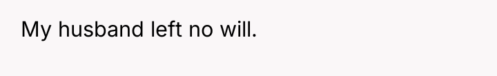 My husband left no will.