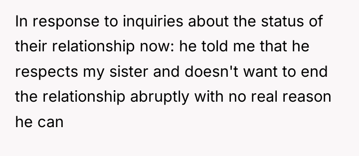 In response to inquiries about the status of their relationship...