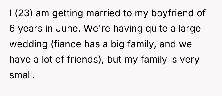 I (23) am getting married to my boyfriend of 6...