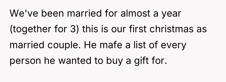 We've been married for almost a year (together for 3)...