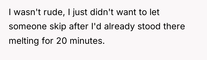 I wasn't rude, I just didn't want to let someone...