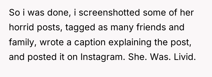 So i was done, i screenshotted some of her horrid...