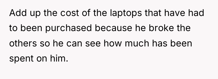 Add up the cost of the laptops that have had...