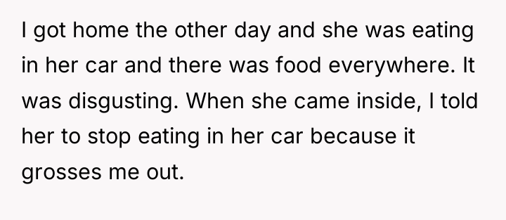 I got home the other day and she was eating...