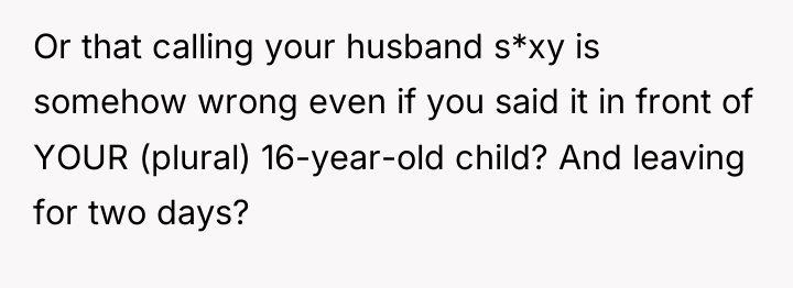 Or that calling your husband s*xy is somehow wrong even...