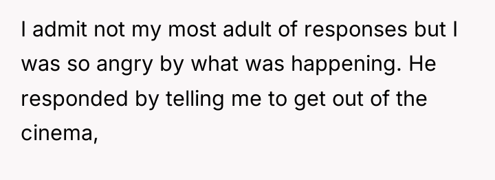 I admit not my most adult of responses but I...