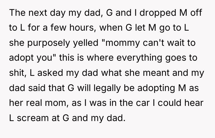 The next day my dad, G and I dropped M...