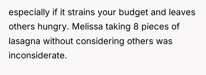 especially if it strains your budget and leaves others hungry....