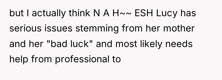 but I actually think N A H~~ ESH Lucy has...
