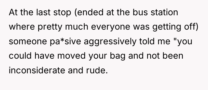 At the last stop (ended at the bus station where...